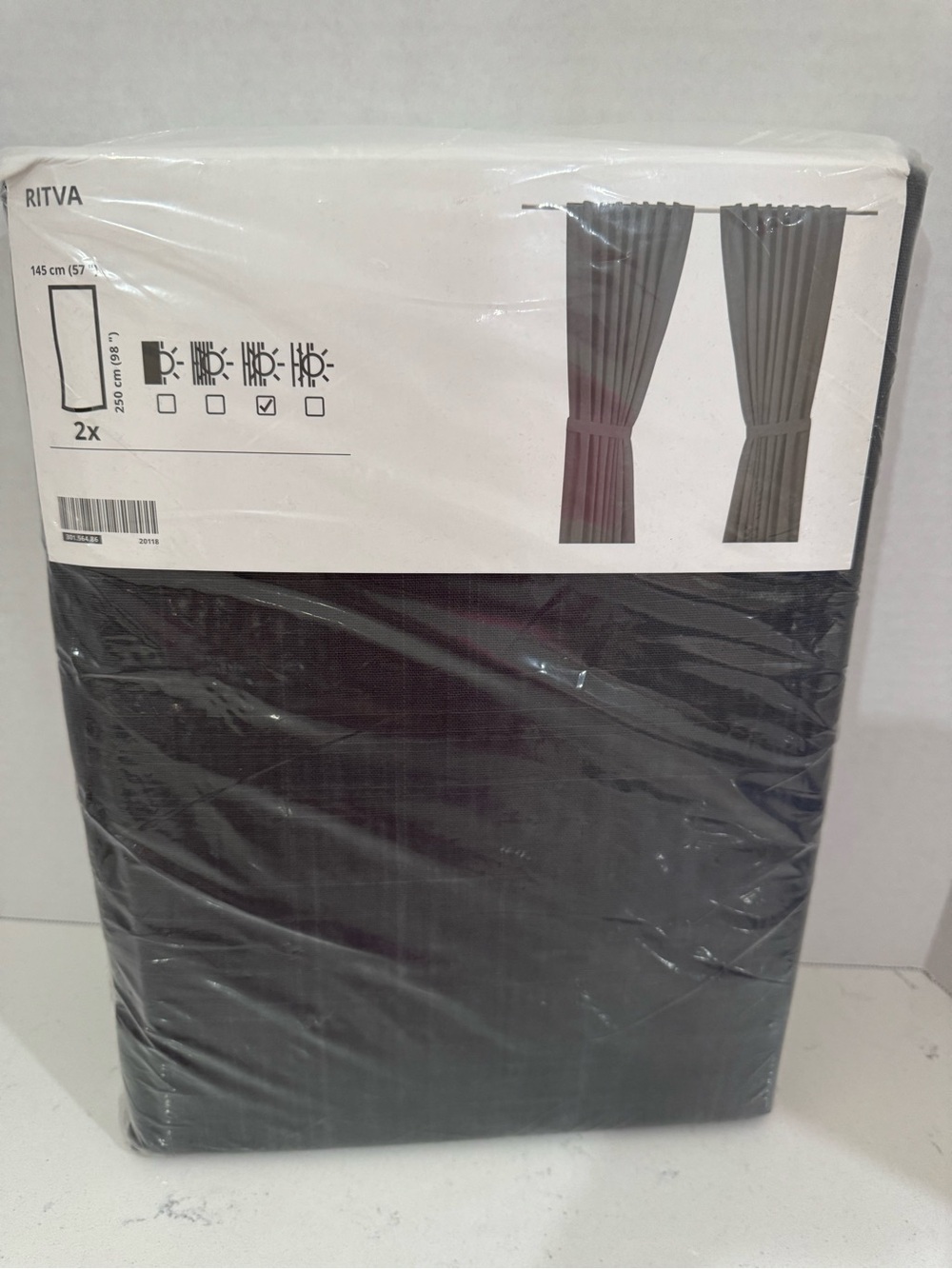 IKEA Ritva Drapes/Curtains Dark Grey 57x98 inches